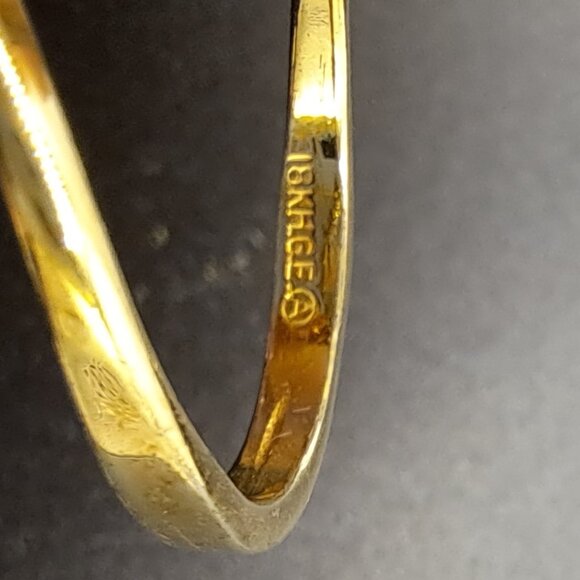 Aquamarine 7.9mm x 5.5mm Stone w Diamond Surround 18K Yellow Gold Size 6 - Picture 7 of 8